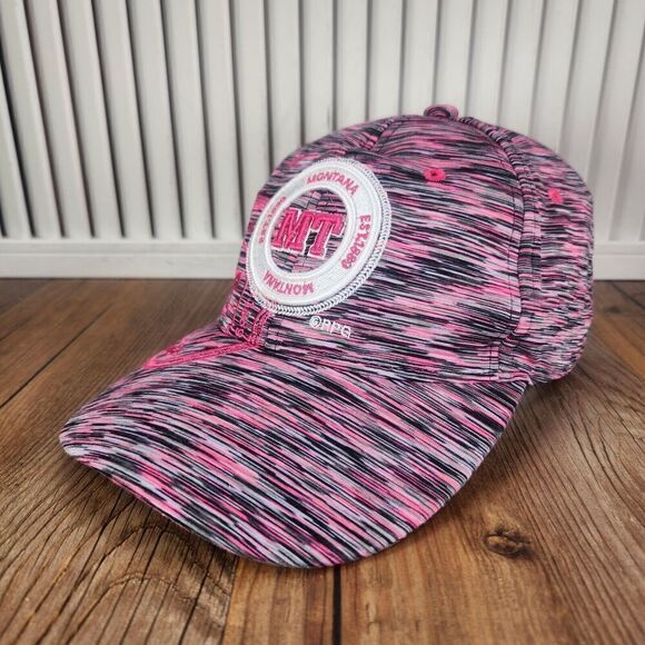 VINTAGE Montana RPG Souvenirs Hat Cap Strap Back Pink Black Womens State Casual - Picture 1 of 10